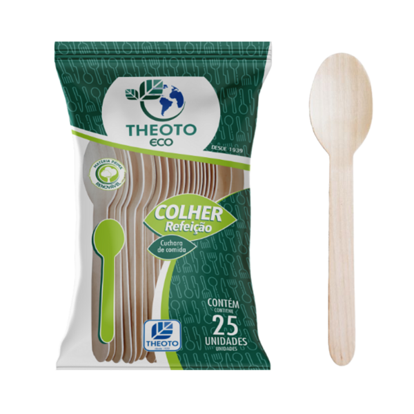 Colher Madeira Refeicao 16CM C/25un